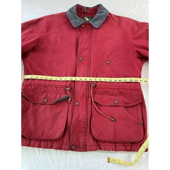 VTG Field & Stream Men’s Red Barn Work Chore Coat Gorpcore LG Corduroy Collar - Picture 15 of 16